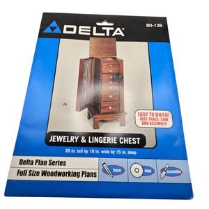 Delta Woodworking Plans 80-136 Jewelry & Lingerie Chest Brown Traceable Pattern